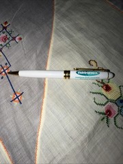 Pharmaceutical Drug Rep Nasonex White Gold Metal Writing Pen