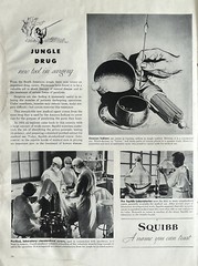 Vtg Print Ad 1944 Squibb Pharmaceutical Jungle Retro Doctor Office Home Wall WW2