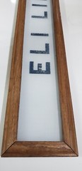 Vintage Eli Lilly Co. Milk White Glass Sign in Frame 6 3/4″ x 4 3/4″ GS00329