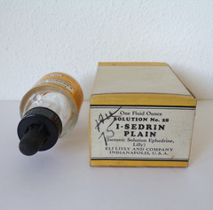 Eli Lilly SEDRIN PLAIN Dropper BOX Empty Bottle PHARMACEUTICAL Medicine VINTAGE