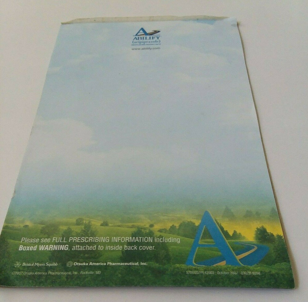 ABILIFY (5 1/2″ X 8 1/2″ Pharmaceutical DRUG REP POST-IT PAD SHEETS WITH BACKING