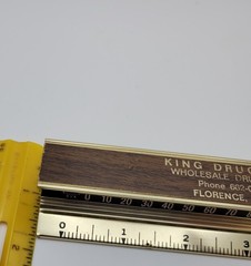 King Drug Company Wholesale Druggist Florence SC Paperweight Thermometer Ruler