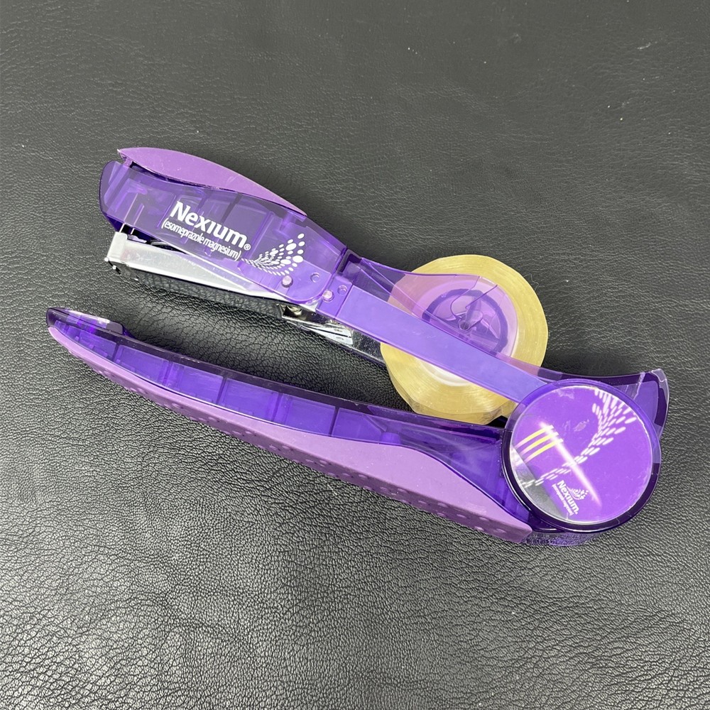Nexium Pharmaceutical Drug Stapler Tape Dispenser Purple