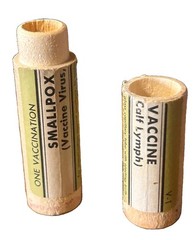 Vtg Small Pox Vaccine Wooden Vial Tube By Eli Lilly Dec 30 1957