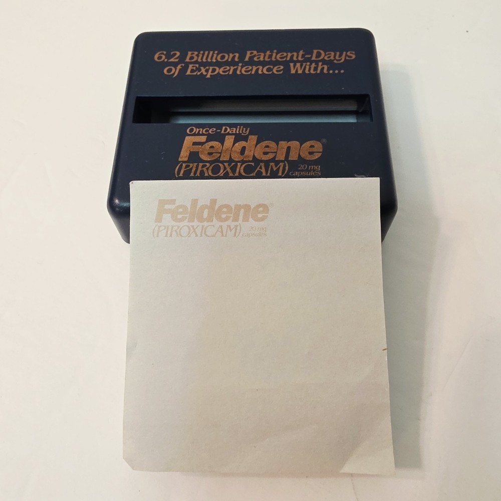 Rx, Pharmacy Feldene Post-It Note Pad and Paper Weight Promotional Advertising