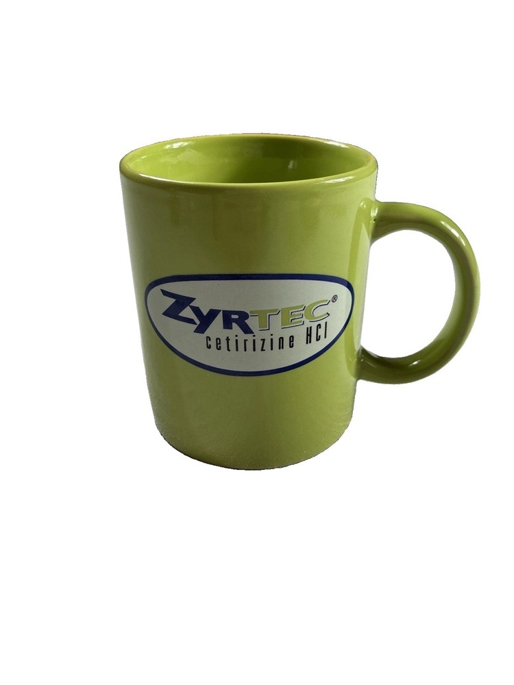 Zyrtec Cetirizine HCI Green Coffee Mug 10oz Cup Ceramic Pharmaceutical Ad