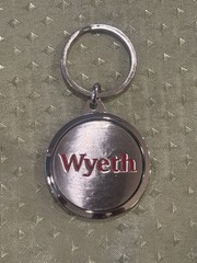 Wyeth Pharmaceutical Sales Rep Steel Driver Safety Logo 1.5” Round Keychain NWT