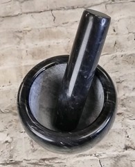 Vintage 1960′ Gray Italian Marble Mortar & Pestle