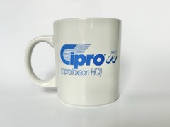 Vintage Cipro Mug Ceramic Pharmaceutical Promotion Drug Rep Advertising