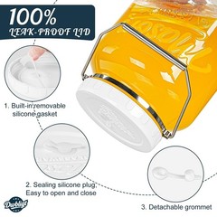 2 Pack 1.5 Gallon Large Fermentation Jars with Airtight Lids & Airlocks, Wide…