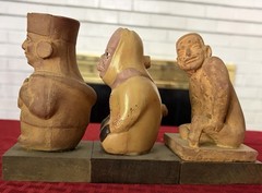 3 Vtg Maya Mochica Medicine Man Schering Pottery Pharma Cream Ad