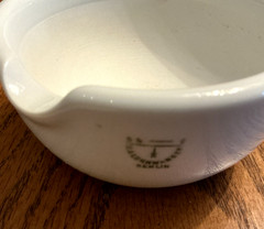 Vtg Haldenwanger Berlin Germany Mortar & Pestle White Porcelain Scientific 55-2