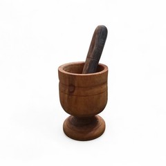 Vintage Medium Sized Wood Mortar & Pestle