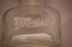 Lavoris Mouthwash Medicine Glass Square Bottle with Stopper Vintage