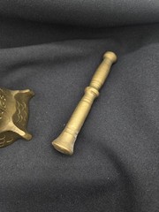 Vintage Solid Brass Mortar And Pestle, 2 X 2.75 And 3.75Inches