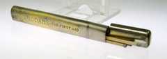 Vintage Merck „Iodabs“ 3 Iodabs Sticks In Metal Tube First Aid