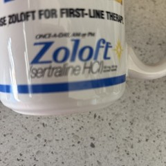 Zoloft First-Line Therapy Coffee Mug Pharmaceutical Promo Rep Advertising Pfizer