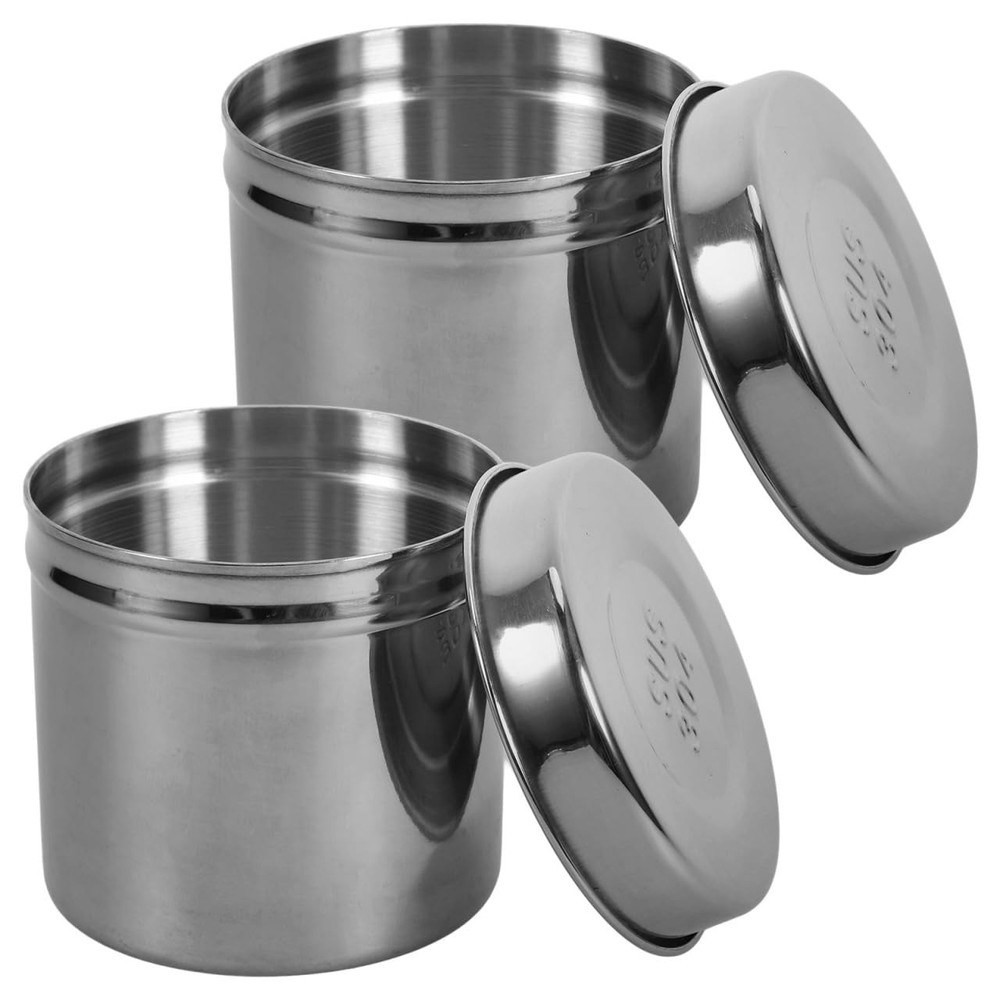 2 PCS Stainless Steel Jars Iodine Gauze Holder Iodophor Canister 3.14 Inch