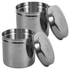 2 PCS Stainless Steel Jars Iodine Gauze Holder Iodophor Canister 3.14 Inch