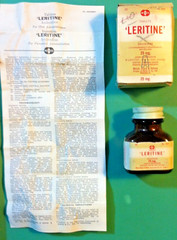 1960 🔥LERITINE🔥 Anileridine EMPTY Opiate Medicine Pharmacy Drugs Glass Bottle