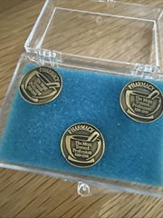Pharmacy Most Trusted Profession 1988-1998 Metal Cuff Links + Lapel Pin. Gift.