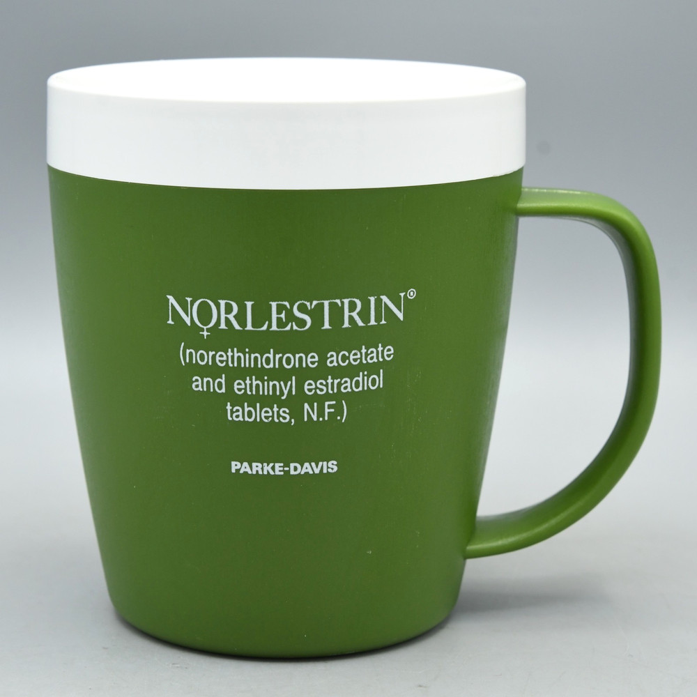 Norlestrin Birth Control Cup Therm Ware Parke Davis Pharmaceutical Advertising