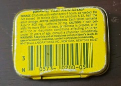 RARE Vintage 1970s ANACIN pain relief TIN pill medical pharmaceutical (D1)