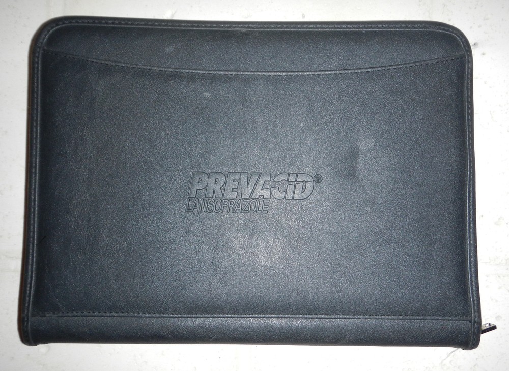 Prevacid Lansoprazole Drugs Pharmaceutical Logo Leeds Leather Padfolio Notebook