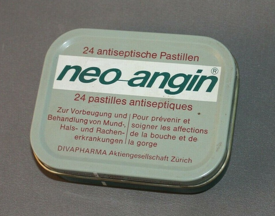Vintage Neo-Angin Throat Lozenges Tin Austrian