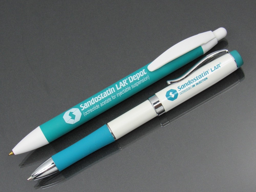 Sandostatin Plastic & Metal PENS Drug Rep Pharmaceutical Promo Advertising