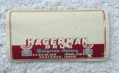VINTAGE PRESCRIPTION LABEL HAGERMAN DRUG WALGREEN AGENCY HAGERMAN DAHO #2