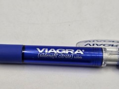 VIAGRA Plastic Wide Body Ink Pen Pharmaceutical Drug Rep Promo Vintage WRITES