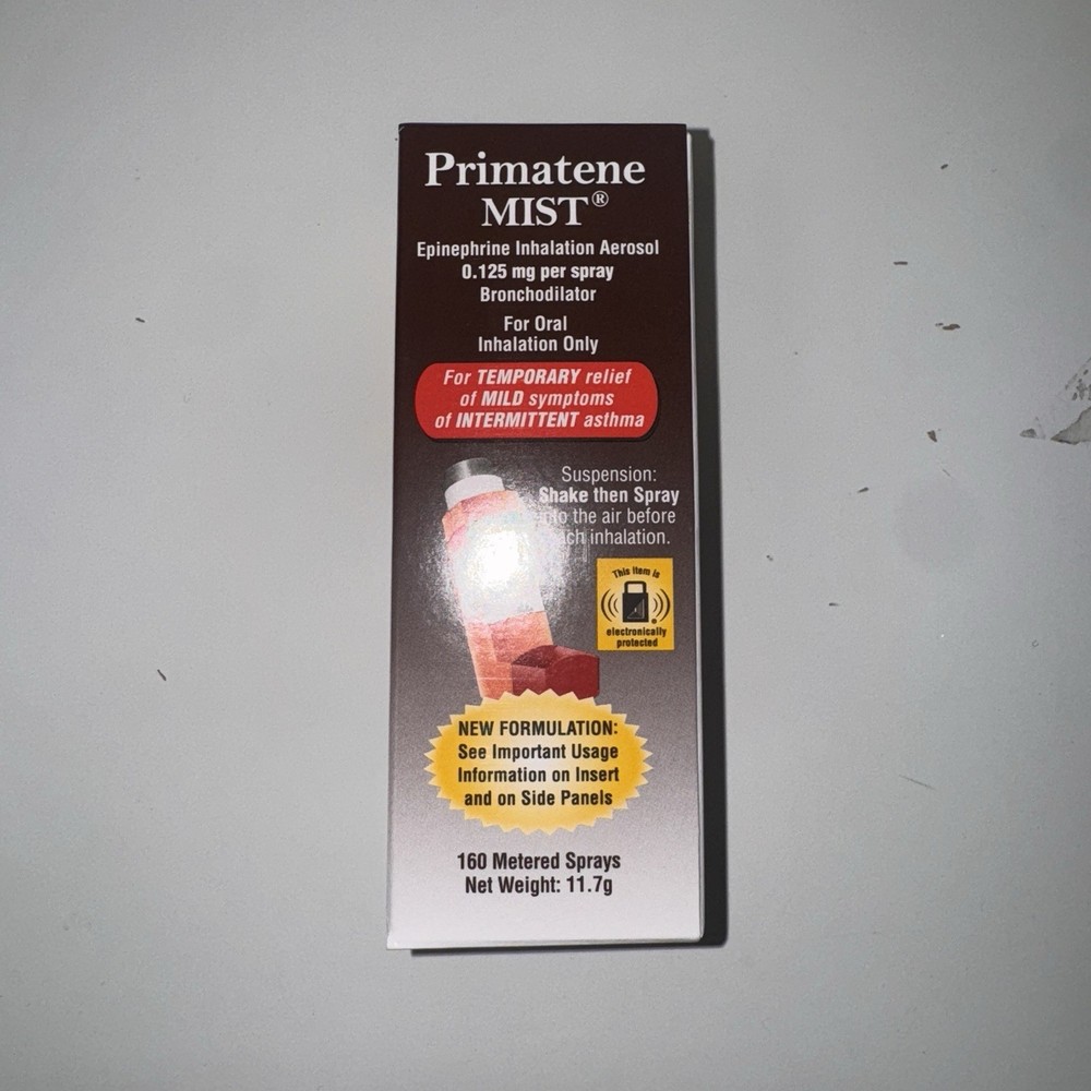 Primatene Mist Epinephrine Inhalation Aerosol 160 Sprays EXP 12/2026