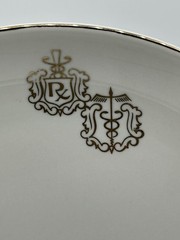 Set of 8 Vintage Crestware Rx Pharmacist Caduceus Salad Dessert Plates 7.5″