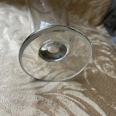 Vintage ETCHED GLASS FOOTED 16 oz 500 cc graduated chemistry BEAKER APOTHECARY