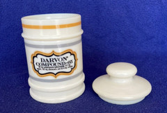 Darvon Compound-65 Glass Apothecary Jar with Lid, 5 1/2″ Tall, Decorative