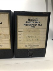 Vintage McCracken Metal File Pharmacy Prescription Box Industrial Rx Lot 3 Blk