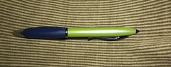 New Drug Rep Zyrtec Gripper Green Blue Heavy Metal Pen With Stylus **See Desc