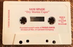 Parke-Davis Pharmaceutical Advertising Cassette Tape Sam Spade Dry Martini Caper