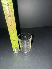 Vintage MEINECKE & CO NEW YORK Medicine Dose Glass Shot Glass, Embossed Clear