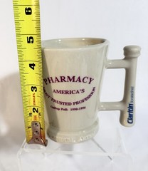 Vintage USA MADE CLARITIN Coffee Cup Pharmacist Promotional Drug REP GIFT RARE