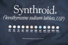 VTG Synthroid Tabs Tote Bag w/Zipper Handles & Pocket Drug Rep Promo 24″ x 24″