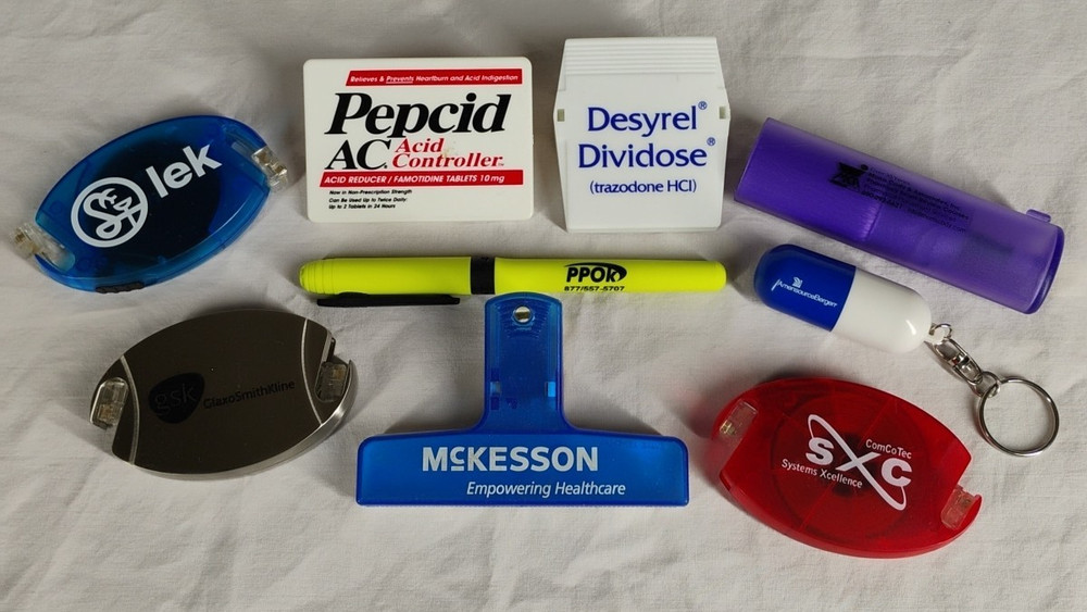 Pharmaceutical Drug Rep Advertising 9pc Lot Various Brands & Items