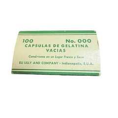 Vintage Empty Gelatin Capsules Lilly No. 00 Original Box – Eli Lilly and Company