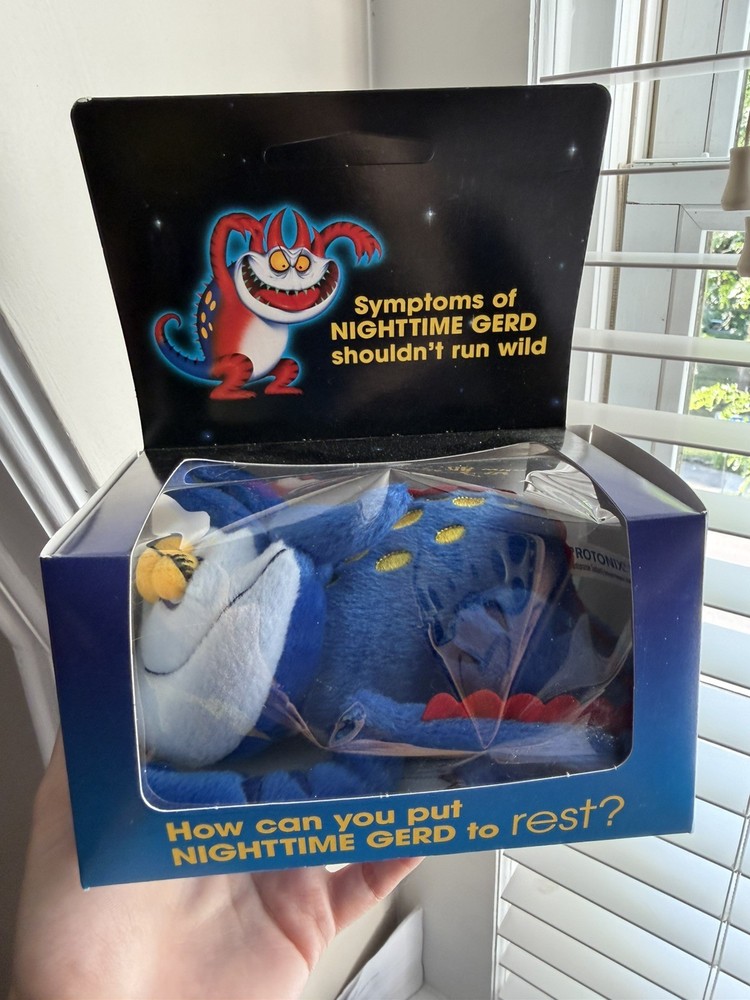 NEW RARE PROTONIX GERDY Plush Dragon PHARMACEUTICAL DRUG REP PROMO PLUSH 6″ NOS