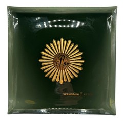 Vintage Rexall Drug Co Secundum Artem Glass Tray Dish Pharmacy Smoky Green 11.5”