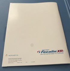 Vintage Focalin XR 9 piece Patient Starter Info Kit Pharmaceutical Rep 2007