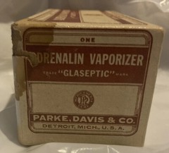 Vintage ‘50s Parke Davis GLASEPTIC ADRENALIN VAPORIZER With Box, Instructions