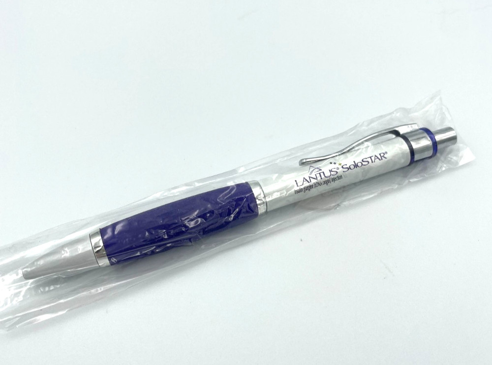 VTG Drug Rep LANTUS SOLOSTAR Metal Pen NEW and in Cellophane Pharma Swag
