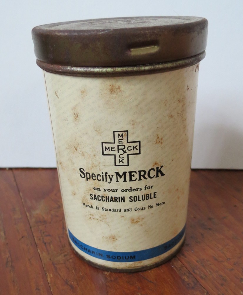 MERCK SACCHARIN SODIUM CONTAINER – VINTAGE PHARMACEUTICAL JAR